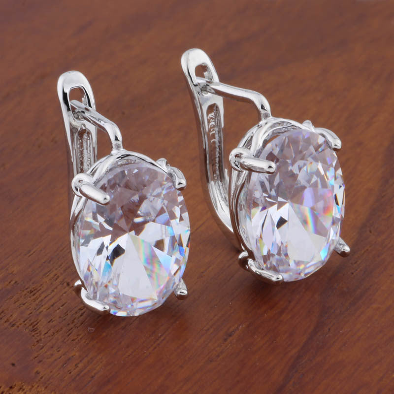 Romantic Retro 1014 Oval European And American Ear Clip