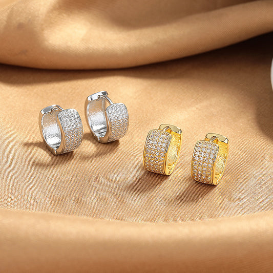 Full Diamond Unique Earrings Wide Brim Fashion Ear Ring