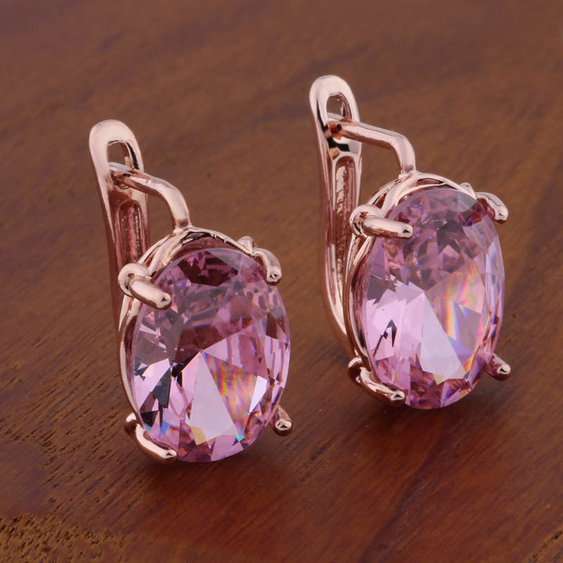 Romantic Retro 1014 Oval European And American Ear Clip