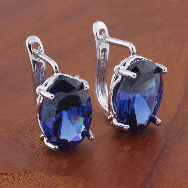 Romantic Retro 1014 Oval European And American Ear Clip