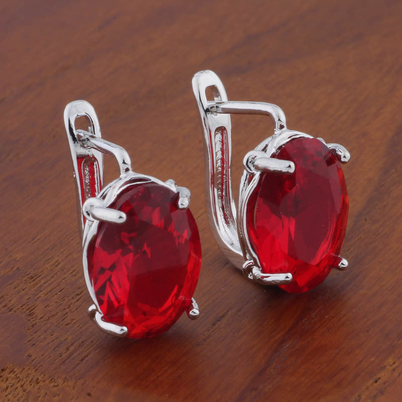 Romantic Retro 1014 Oval European And American Ear Clip