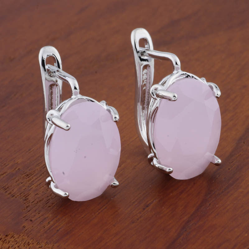 Romantic Retro 1014 Oval European And American Ear Clip