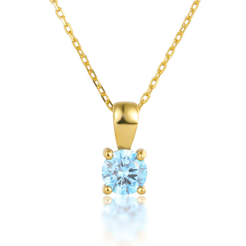 925 Sterling Silver December Birthday Stone Necklace Niche Senior Female