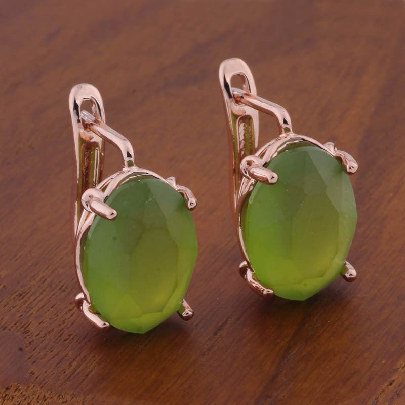 Romantic Retro 1014 Oval European And American Ear Clip