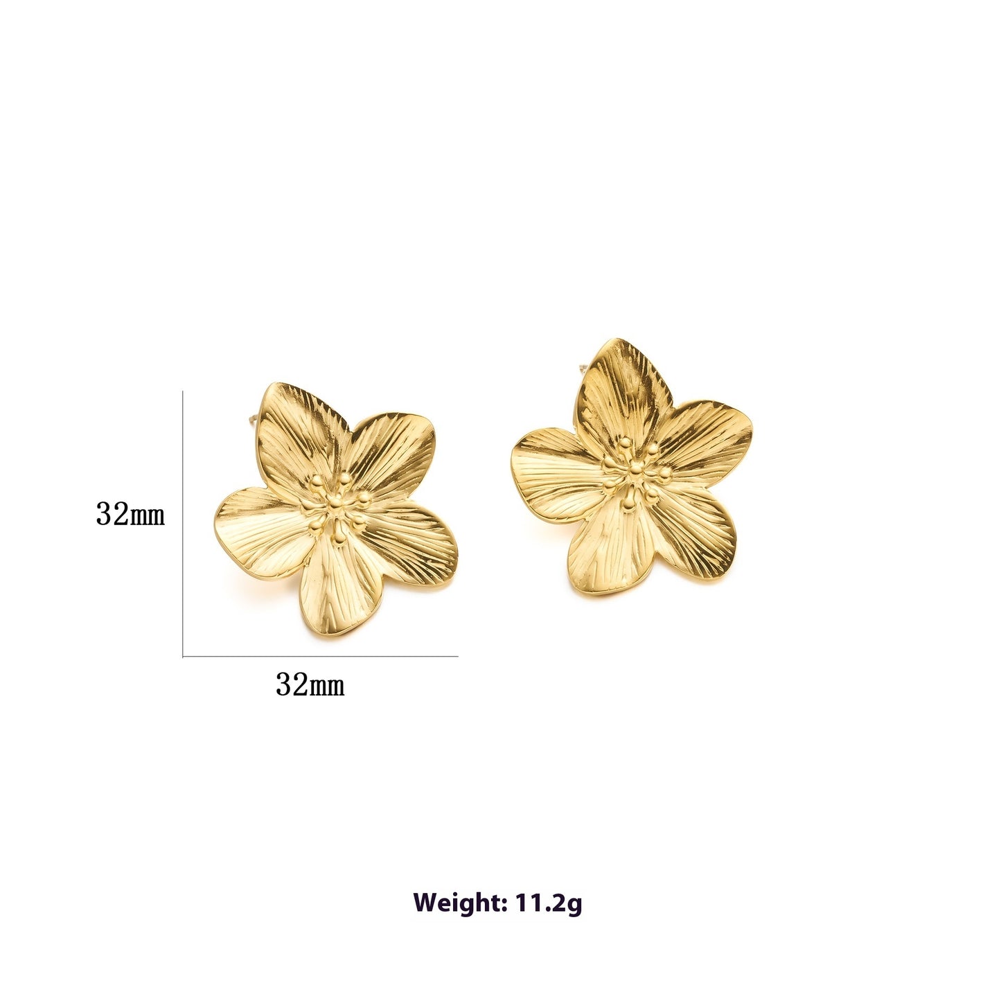 Non-fading Titanium Steel Flower Stud Earrings