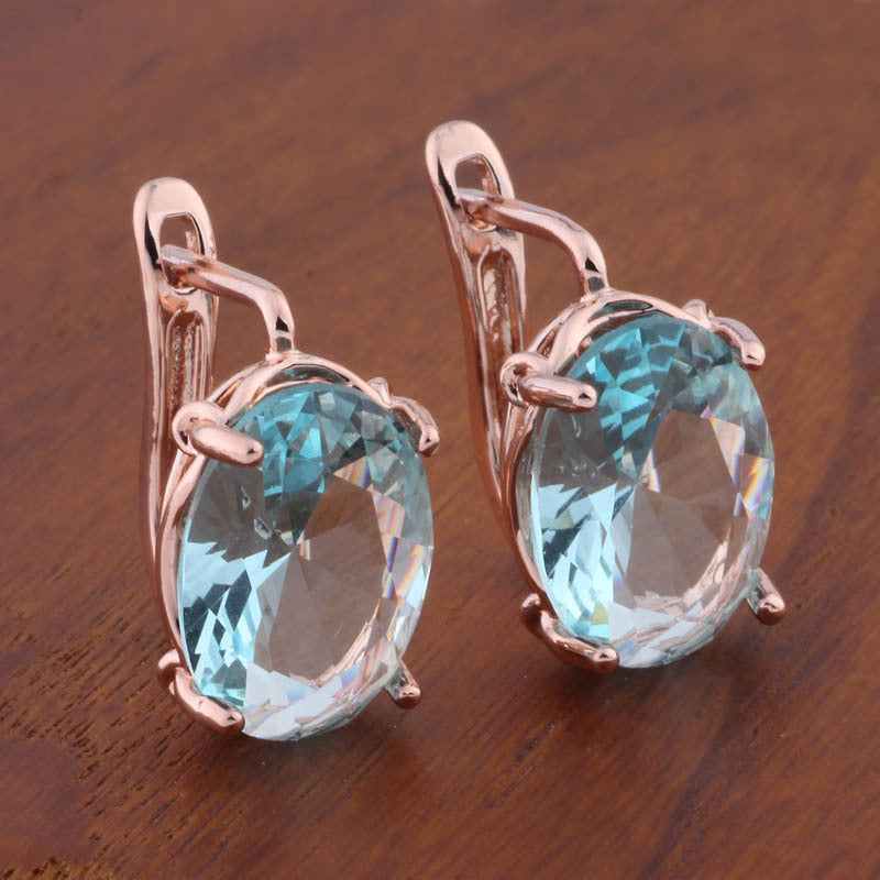 Romantic Retro 1014 Oval European And American Ear Clip