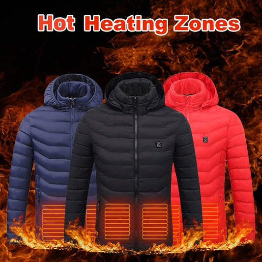 New Heated Jacket Coat USB Electric Jacket Cotton Coat Heater Thermal Clothing Heating Vest Women Clothes Winter