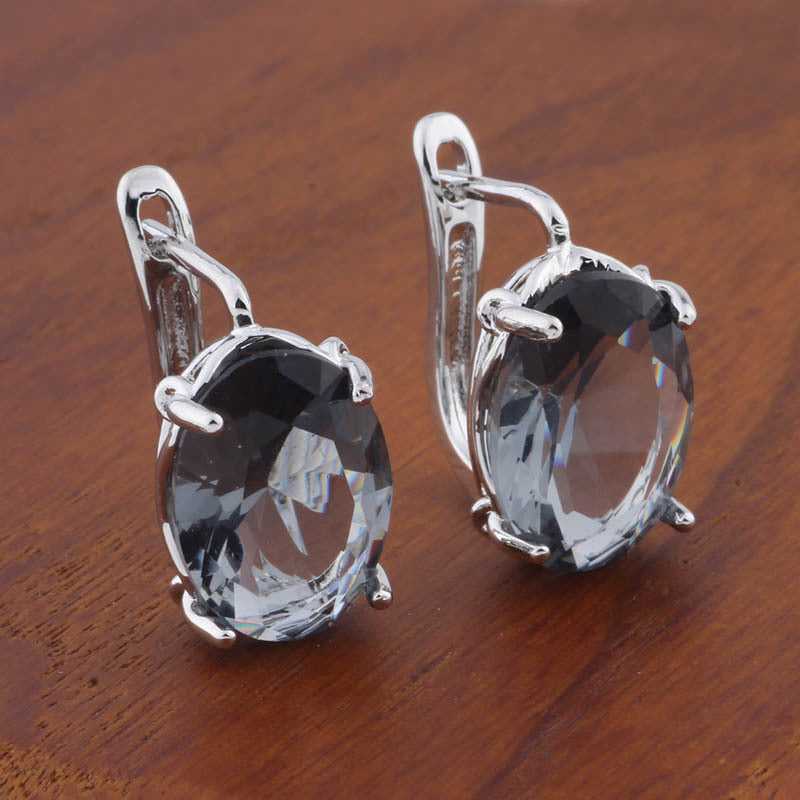 Romantic Retro 1014 Oval European And American Ear Clip