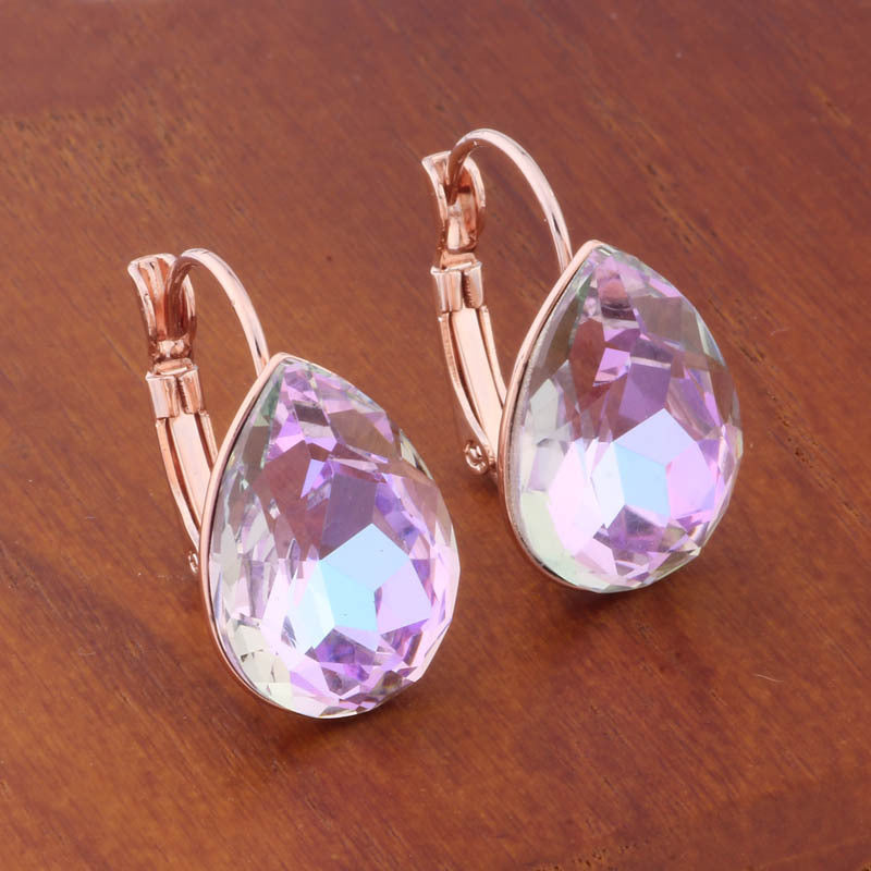 Water Drop Color Earrings Female Fashion Temperament