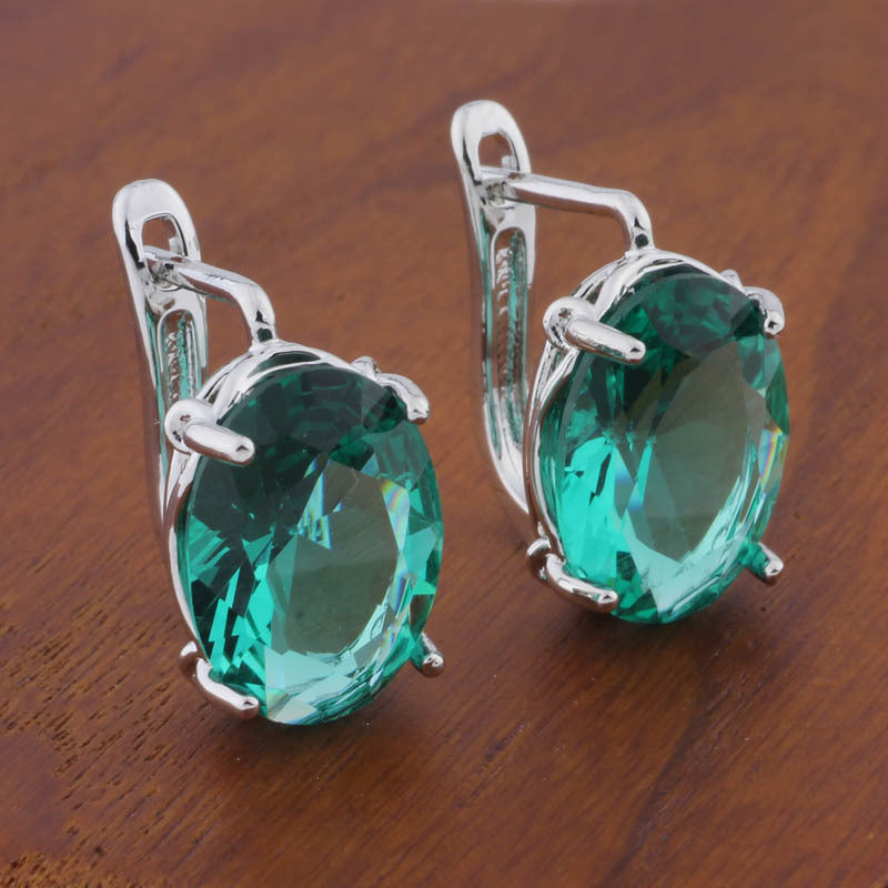 Romantic Retro 1014 Oval European And American Ear Clip