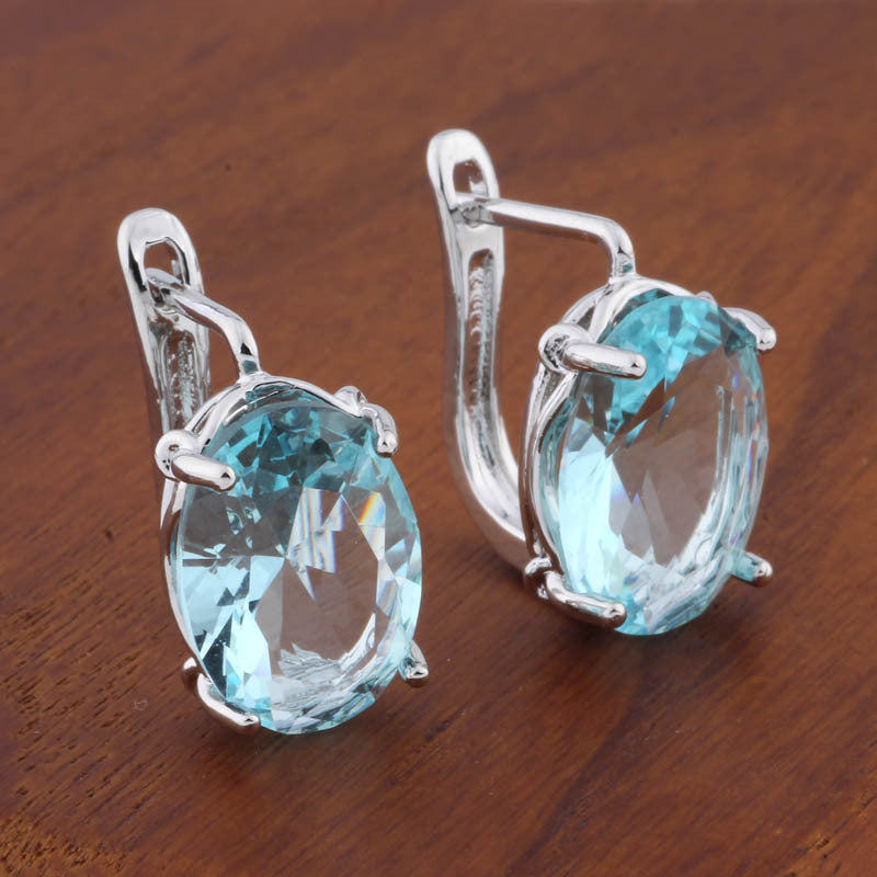 Romantic Retro 1014 Oval European And American Ear Clip