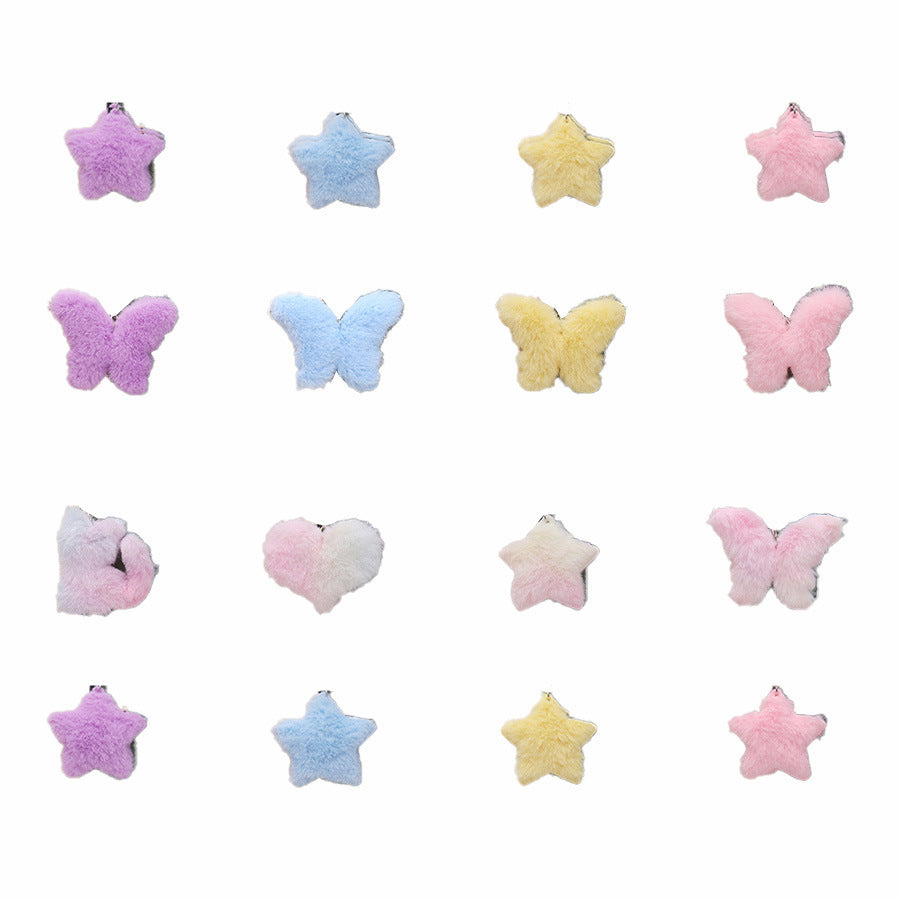 Cute Simple Colorful Love Plush Key Chain Pendant Butterfly