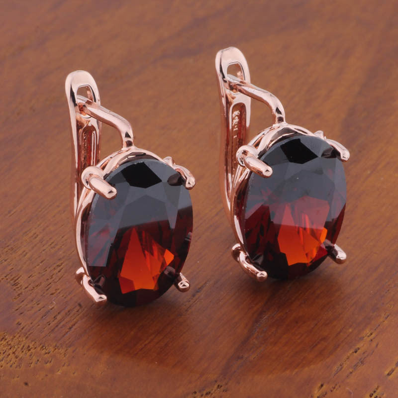 Romantic Retro 1014 Oval European And American Ear Clip