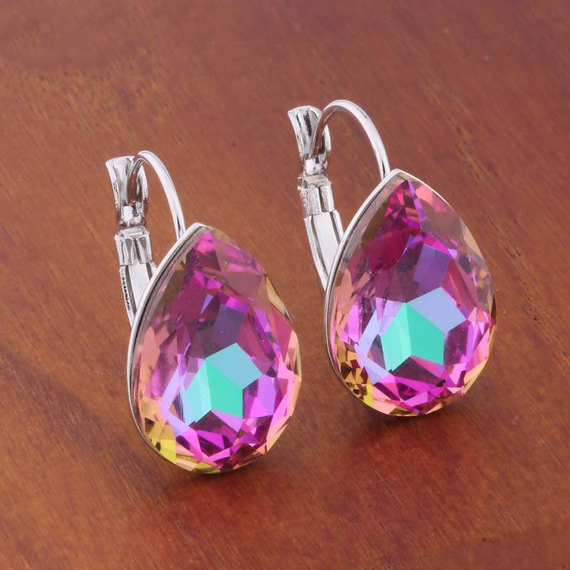 Water Drop Color Earrings Female Fashion Temperament
