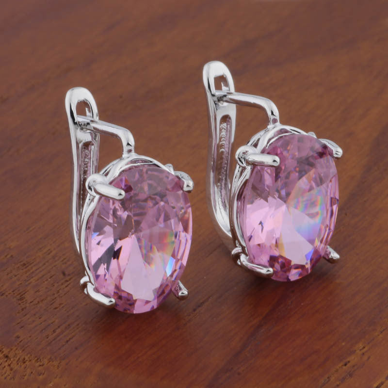 Romantic Retro 1014 Oval European And American Ear Clip