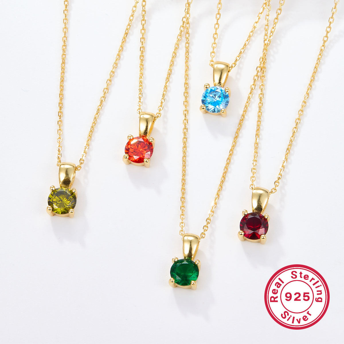 925 Sterling Silver December Birthday Stone Necklace Niche Senior Female