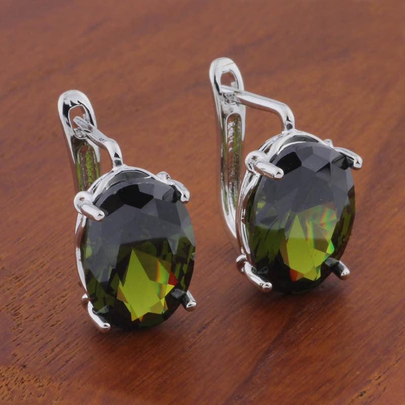 Romantic Retro 1014 Oval European And American Ear Clip