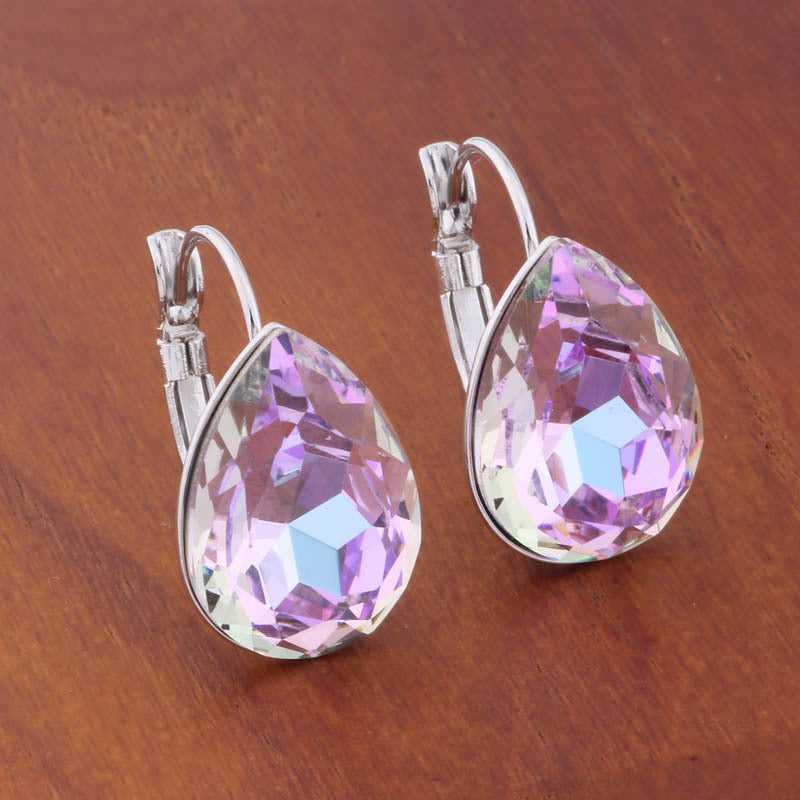 Water Drop Color Earrings Female Fashion Temperament