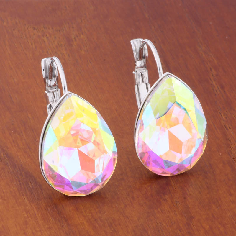 Water Drop Color Earrings Female Fashion Temperament