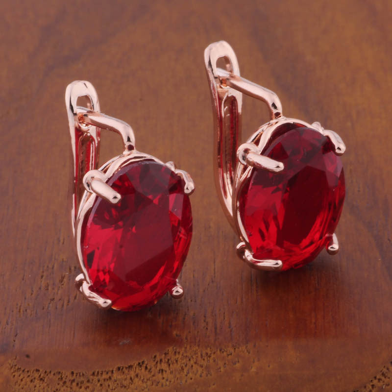 Romantic Retro 1014 Oval European And American Ear Clip