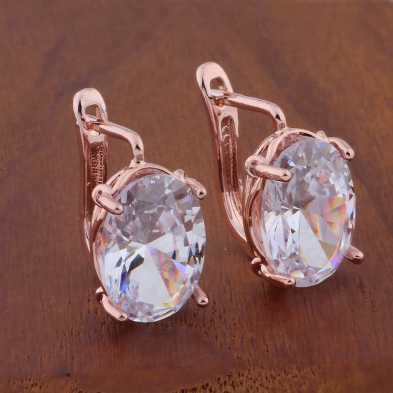 Romantic Retro 1014 Oval European And American Ear Clip