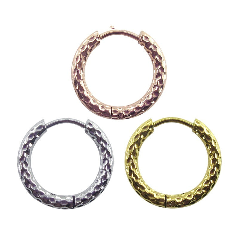 Stainless Steel Earrings High-grade Round Ear Clip