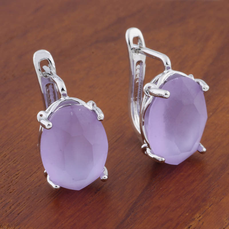 Romantic Retro 1014 Oval European And American Ear Clip