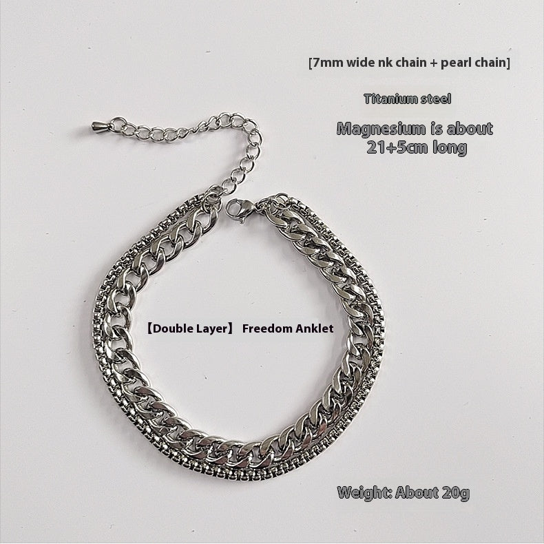 Anti-static Titanium Steel No Fading Double Layer Men's Foot Ornaments