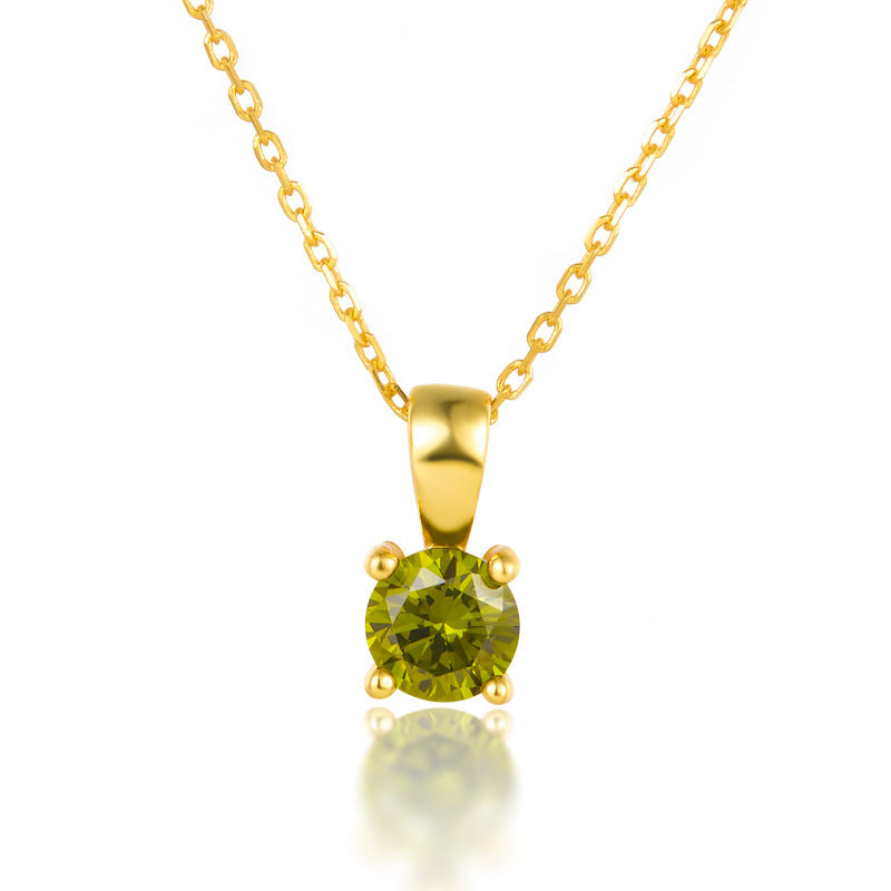 925 Sterling Silver December Birthday Stone Necklace Niche Senior Female