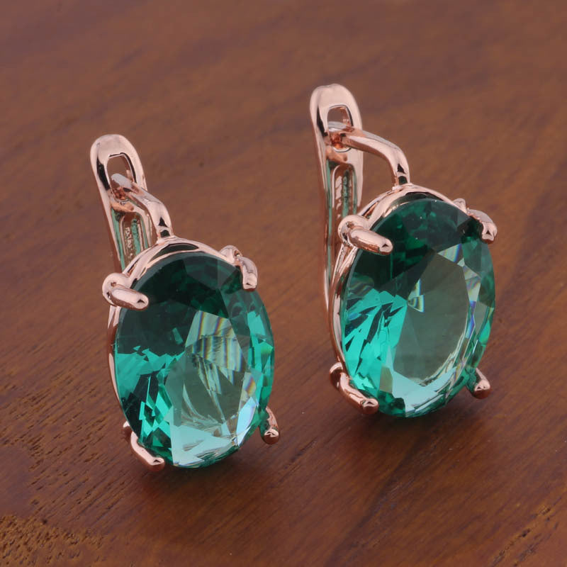 Romantic Retro 1014 Oval European And American Ear Clip