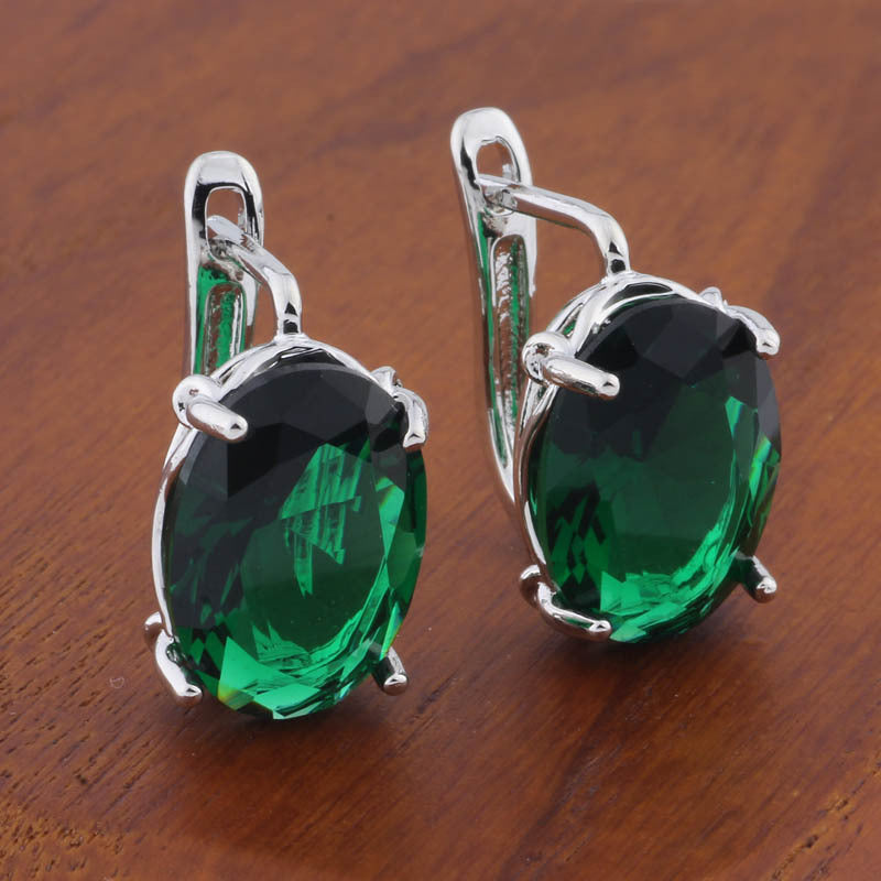 Romantic Retro 1014 Oval European And American Ear Clip