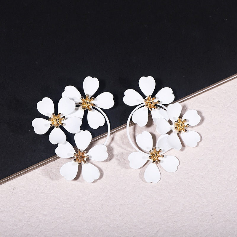 Camellia Ear Studs Ornament High-grade Special Interest Light Luxury