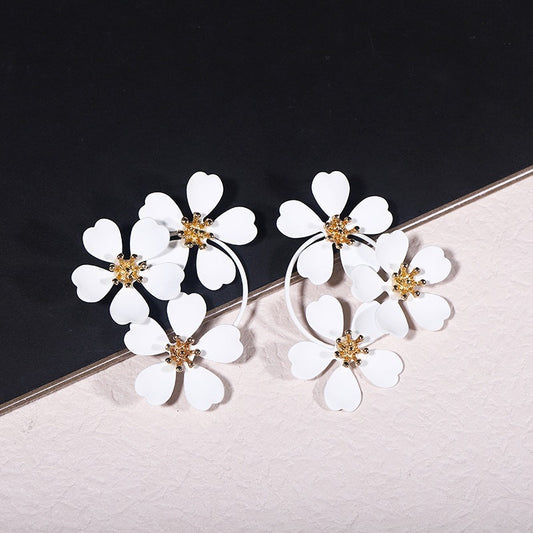 Camellia Ear Studs Ornament High-grade Special Interest Light Luxury