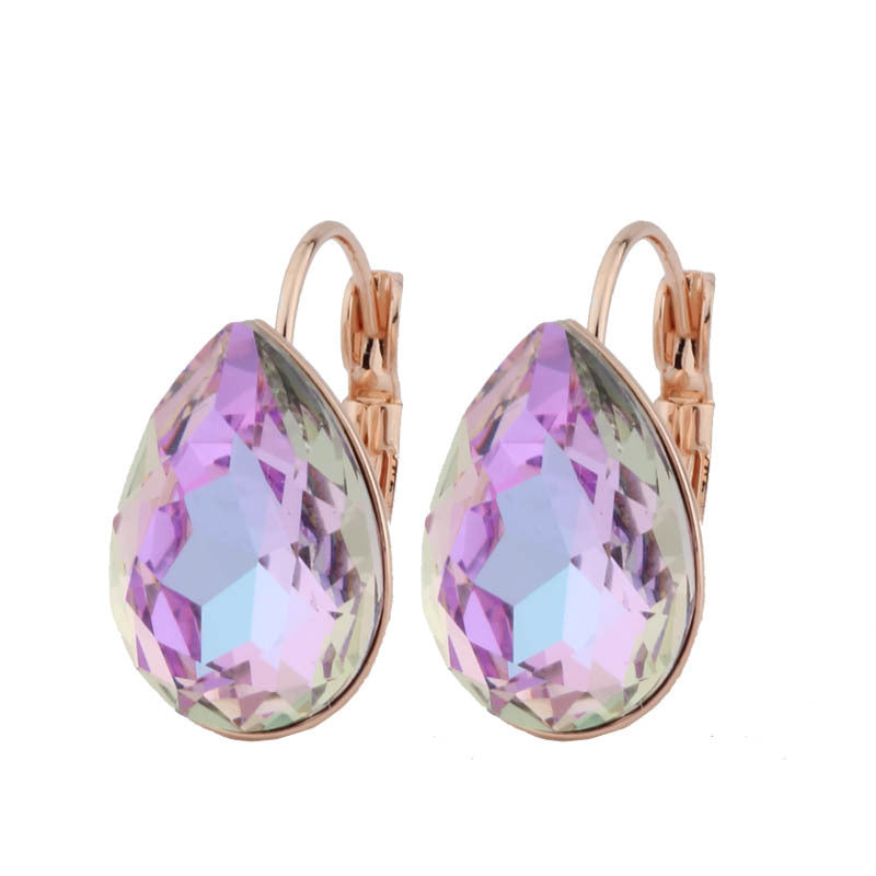 Water Drop Color Earrings Female Fashion Temperament