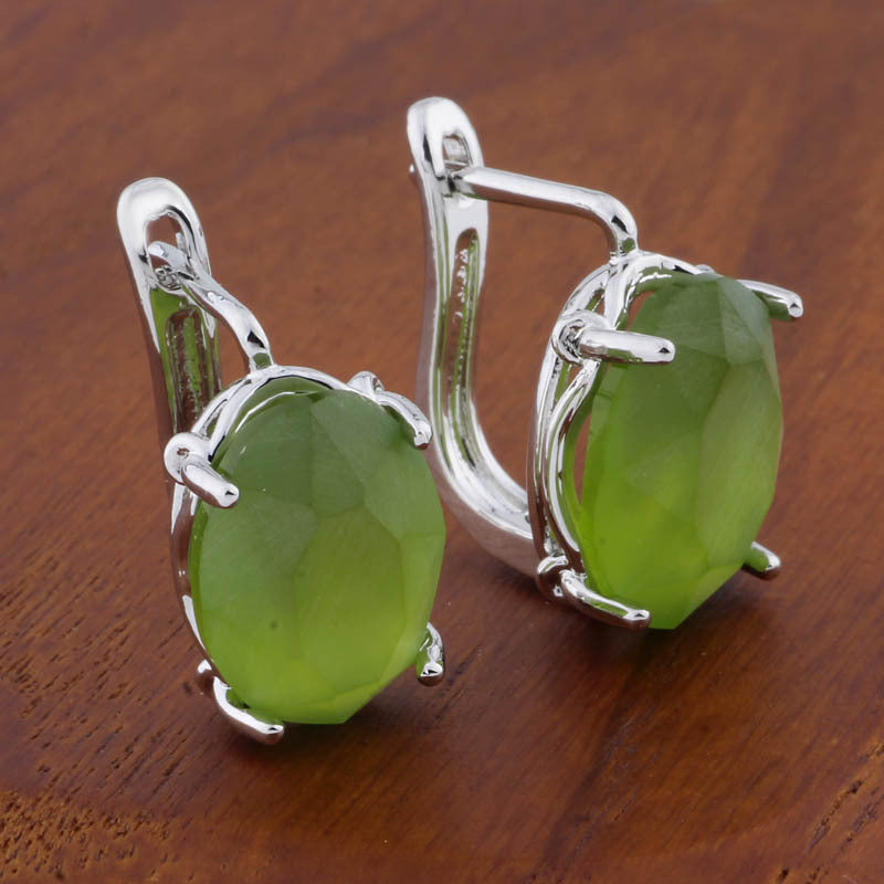 Romantic Retro 1014 Oval European And American Ear Clip