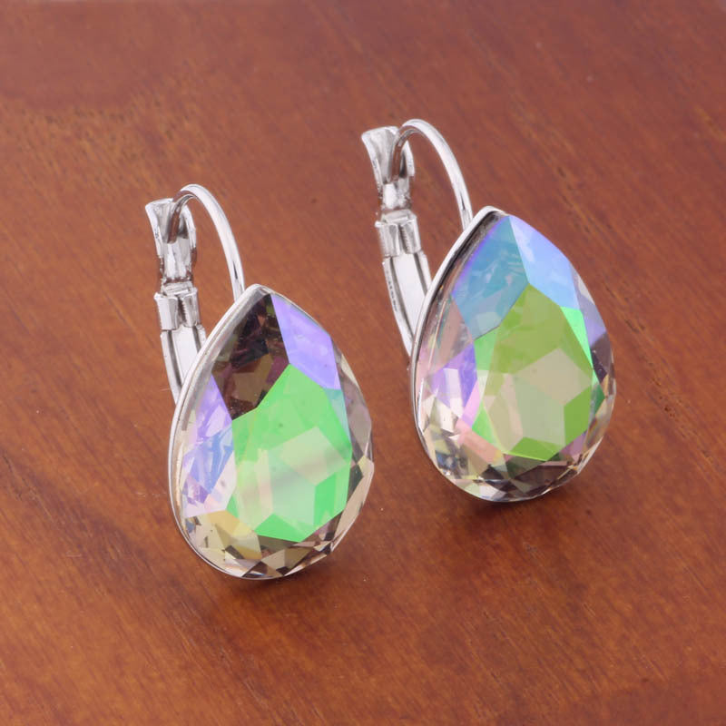 Water Drop Color Earrings Female Fashion Temperament