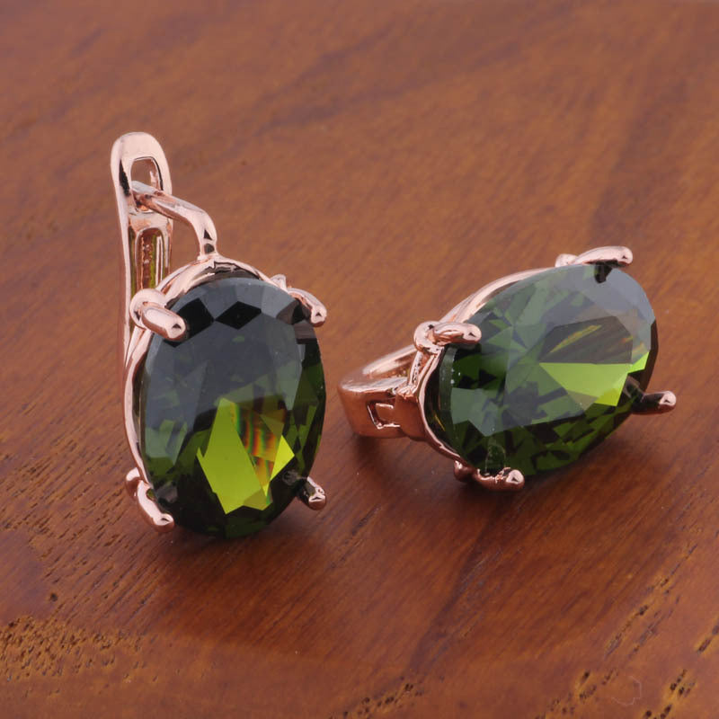 Romantic Retro 1014 Oval European And American Ear Clip