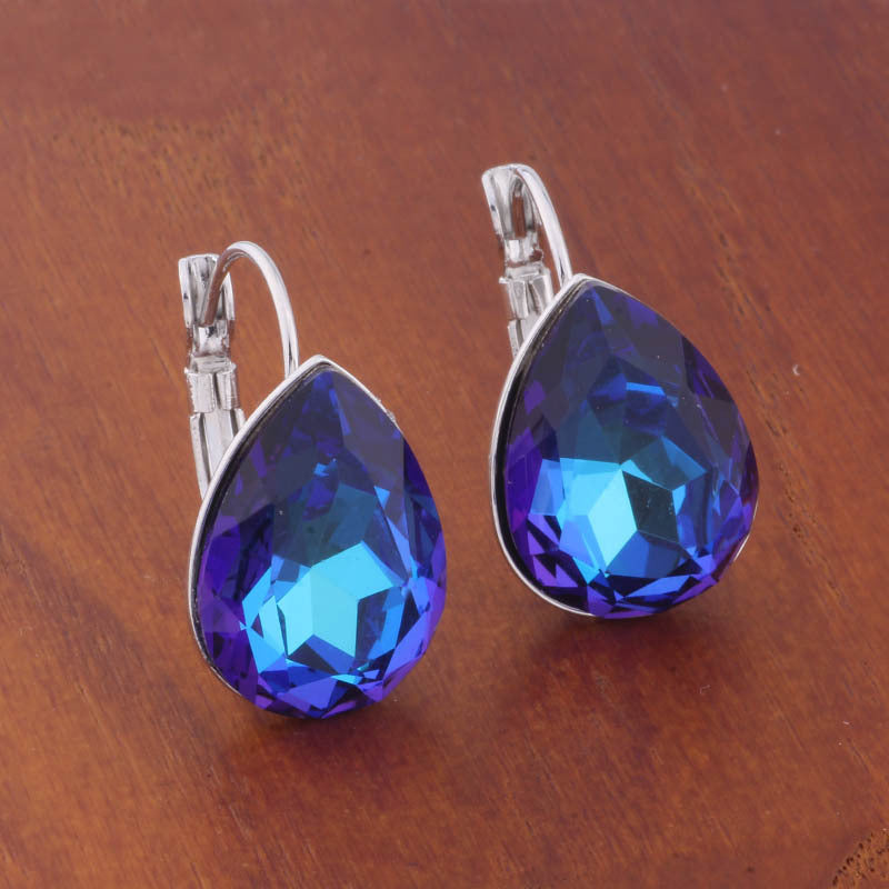 Water Drop Color Earrings Female Fashion Temperament