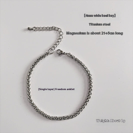 Anti-static Titanium Steel No Fading Double Layer Men's Foot Ornaments