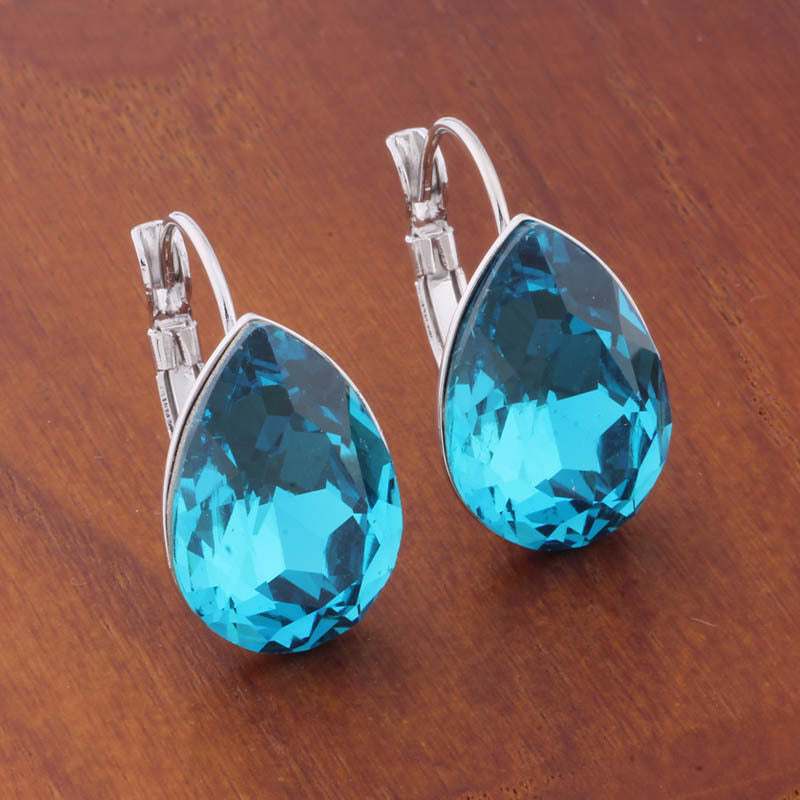 Water Drop Color Earrings Female Fashion Temperament