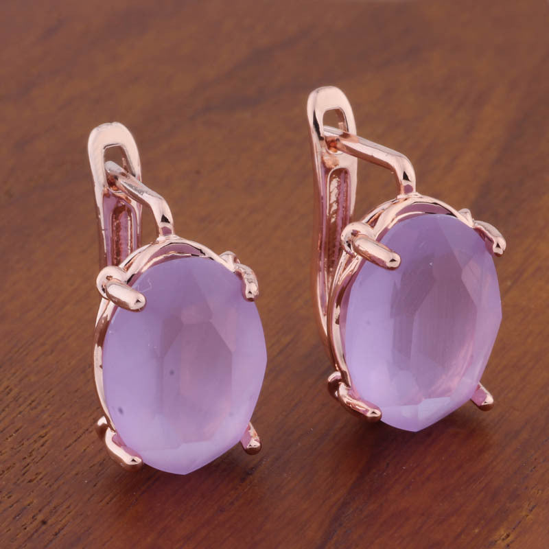 Romantic Retro 1014 Oval European And American Ear Clip