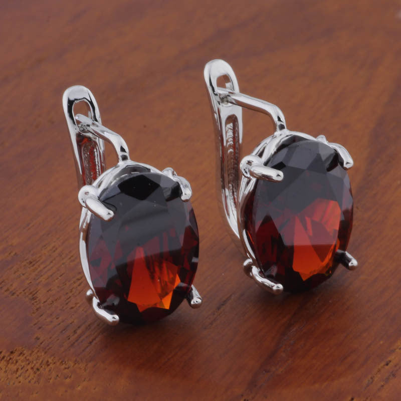 Romantic Retro 1014 Oval European And American Ear Clip