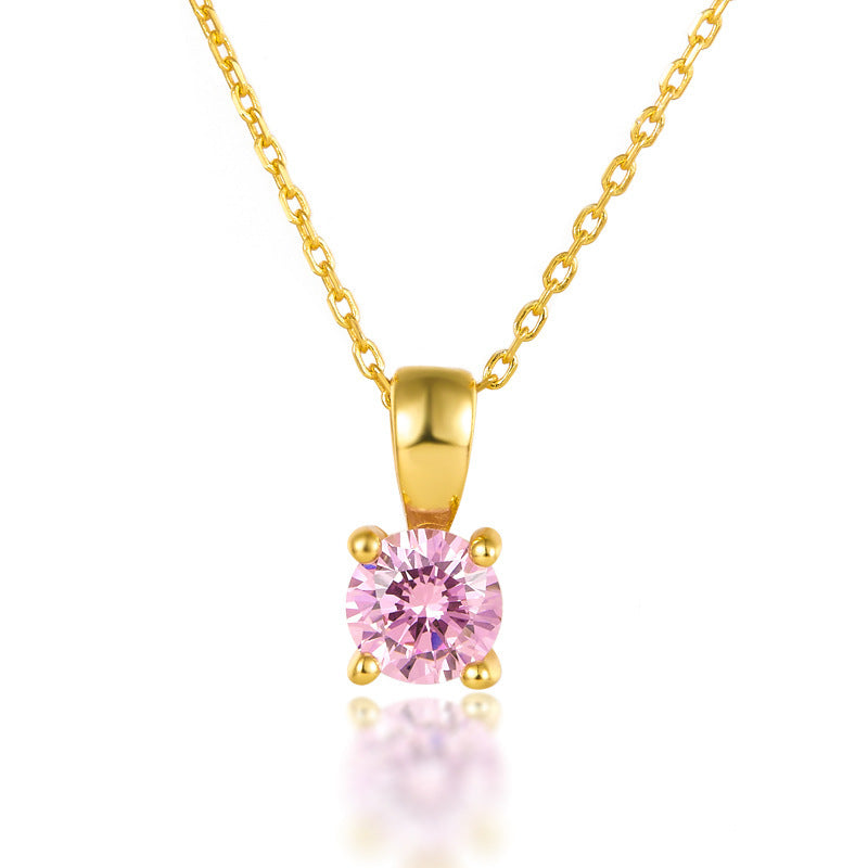 925 Sterling Silver December Birthday Stone Necklace Niche Senior Female