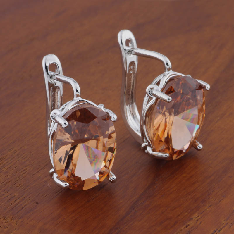 Romantic Retro 1014 Oval European And American Ear Clip