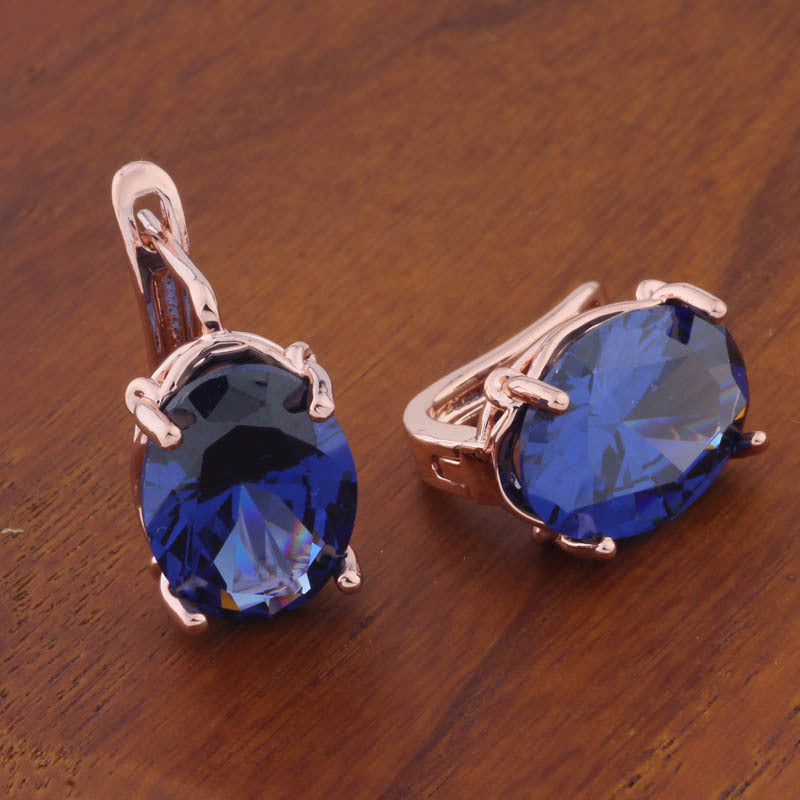 Romantic Retro 1014 Oval European And American Ear Clip