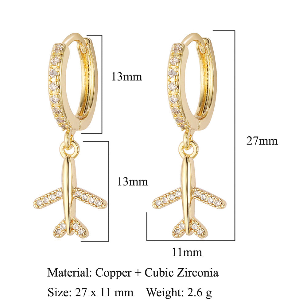 Cherry Bow Copper Zircon Women's Earrings