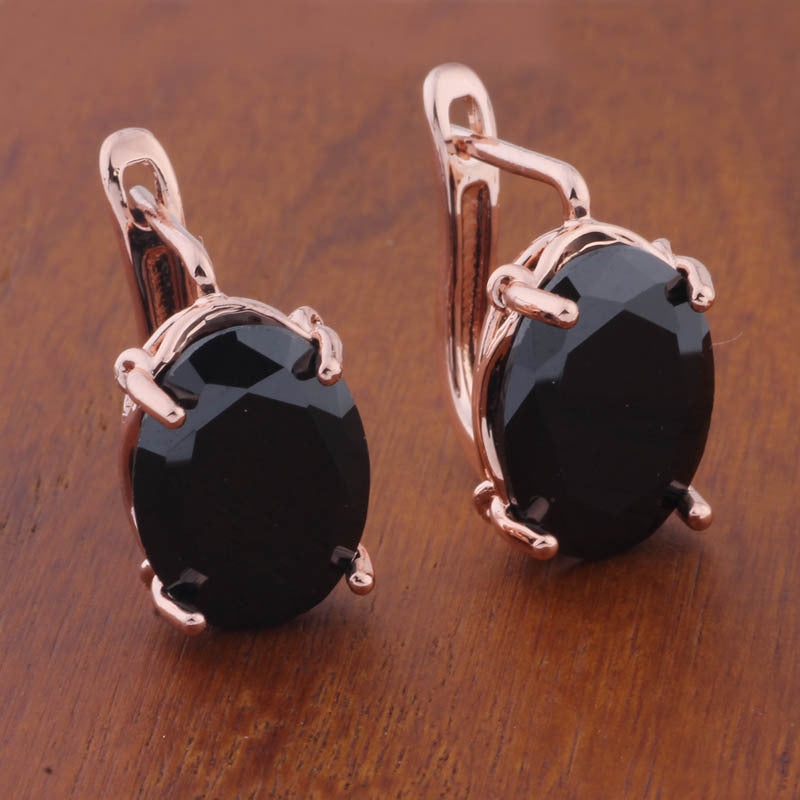 Romantic Retro 1014 Oval European And American Ear Clip