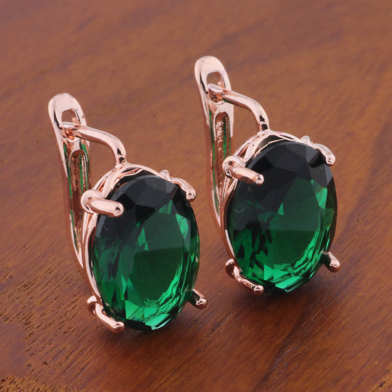 Romantic Retro 1014 Oval European And American Ear Clip