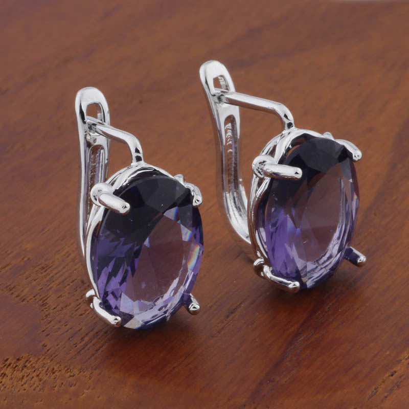 Romantic Retro 1014 Oval European And American Ear Clip