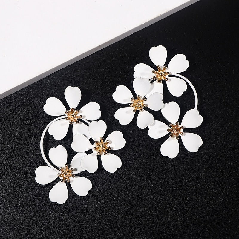 Camellia Ear Studs Ornament High-grade Special Interest Light Luxury